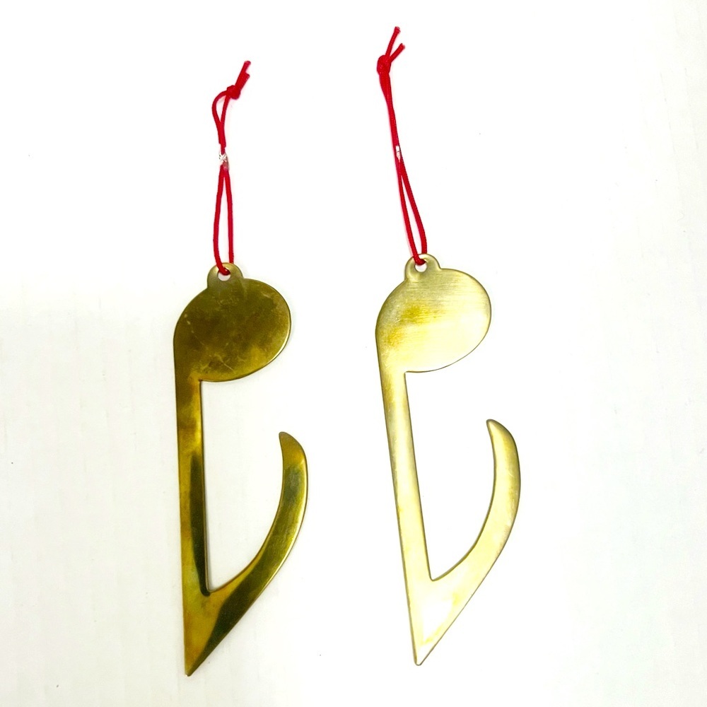 Vintage Music Note Christmas Ornaments lot of 2